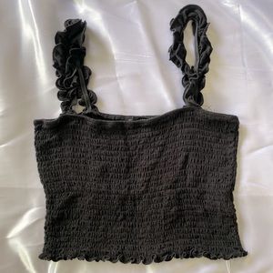 Smocked Black Tank